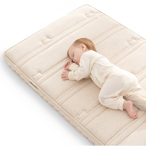 Toddler Crib Mattress Toddler Bed Mattress Baby Mattresses for Crib with High Density Support Organic Fabric Breathable Baby Crib Mattresses Removable and Washable Baby Bassinet Mattress 0 belly baby and beyond