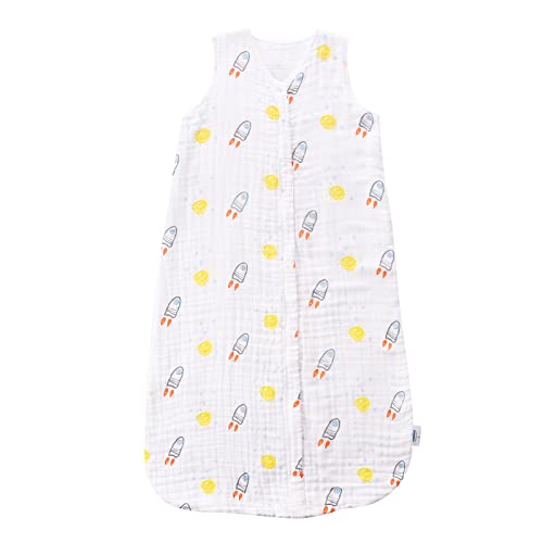 Toddler Sleep Sack for 2 4T Baby Organic Cotton Wearable Blanket for Boys and Girls 05 TOG 2 Way Zipper Sleeping Sacks Soft 4 Layers X Large Rocket 0 belly baby and beyond
