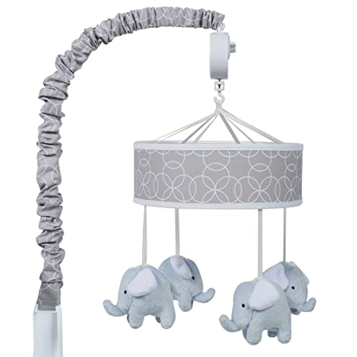 Trend Lab Circles Gray Baby Crib Mobile with Music Crib Mobile Arm Fits Standard Crib Rails 0 belly baby and beyond