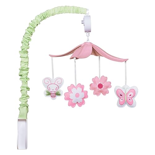 Trend Lab Floral Baby Crib Mobile with Music Crib Mobile Arm Fits Standard Crib Rails 0 belly baby and beyond