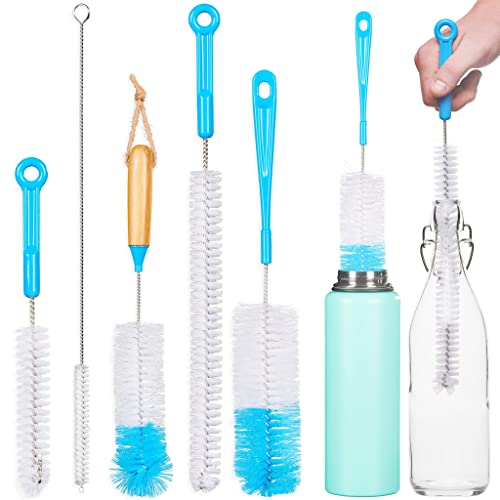 Turbo Microfiber Bottle Brush Cleaner Pack Set of 5 Bottle Brushes for Cleaning Baby Bottles Water Bottles Tumblers Wine Decanters Flask Bong Vase Cleaner One Straw Cleaner Brush 0 belly baby and beyond