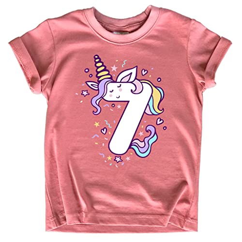 Unicorn Birthday Shirts for Toddler Girls Outfit 7th 8th Shirt seven eight year old 0 belly baby and beyond