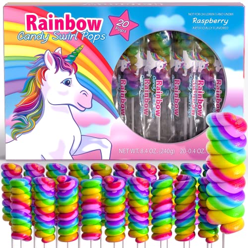 Unicorn Candy Swirl Lollipops Individually Wrapped 20pk Unicorn Lollipop Candy Bulk For Unicorn Party Favors Rainbow Party Favors Rainbow Candy For Party Bags Unicorn Pinata 0 belly baby and beyond