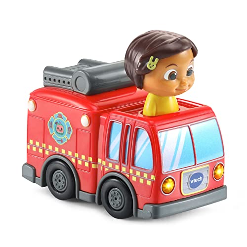 VTech CoCoMelon Go Go Smart Wheels Ninas Fire Truck and Track 0 belly baby and beyond