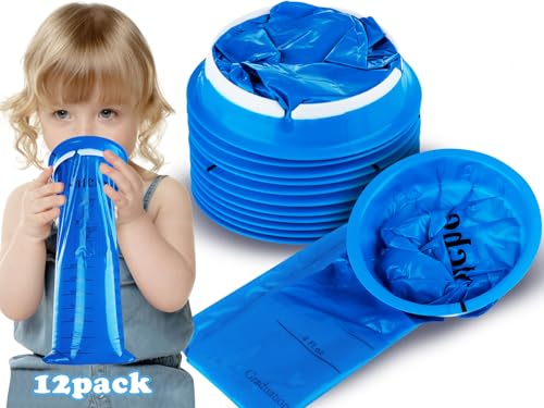 Valchoose 12 Pack Kids Vomit Bags Disposable 800ml Motion Sickness Bags for Car Kids Lifesaver Barf Bags Come in Handy No Spilling Perfect for Car Sick Chemo Road TripBlue 0 belly baby and beyond