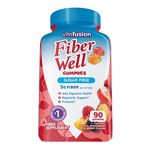 Vitafusion Fiber Well Sugar Free Fiber Supplement Peach Strawberry And Blackberry Flavored Supplements 90 Count 0 belly baby and beyond