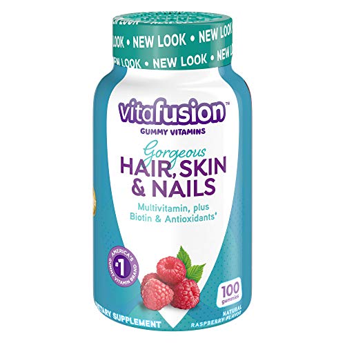 Vitafusion Gorgeous Hair Skin Nails Multivitamin Gummy Vitamins plus Biotin and Antioxidant vitamins CE Raspberry Flavor 100ct 33 day supply from Americas Number One Gummy Vitamin Brand 0 belly baby and beyond