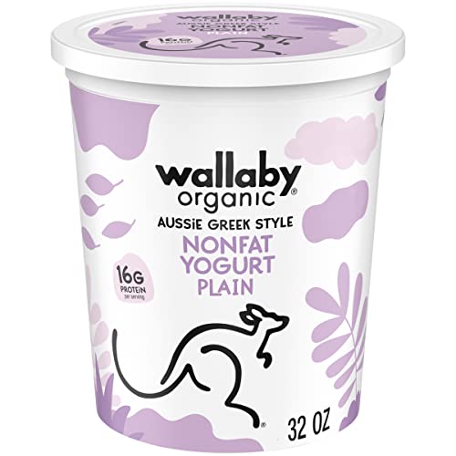 Wallaby Organic Aussie Greek Nonfat Yogurt Plain 32 oz USDA Organic 0 belly baby and beyond