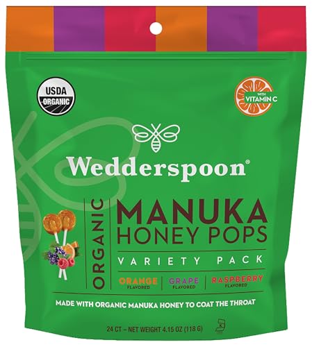Wedderspoon Organic Manuka Honey Vitamin C Lollipops Variety Pack 24 Count No Artificial Flavors or Dye 0 belly baby and beyond