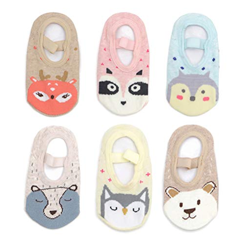 Yenzat Baby Toddler Anti Slip Non Skid Socks with Grip for Infant Girls Slippers 6 Pairs 0 belly baby and beyond