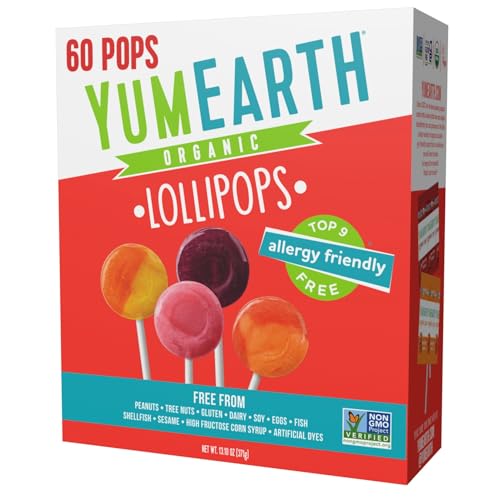 YumEarth Organic Pops Variety Pack 60 Fruit Flavored Favorites Lollipops Allergy Friendly Gluten Free Non GMO Vegan No Artificial Flavors or Dyes 0 belly baby and beyond