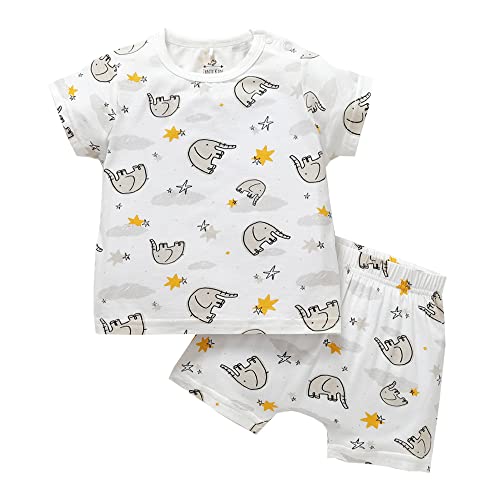 Zanie Kids Toddler Pajamas for Boys Girls Summer Baby Short Sleeves Pjs Cotton Sleepwear Bamboo Viscose 0 belly baby and beyond