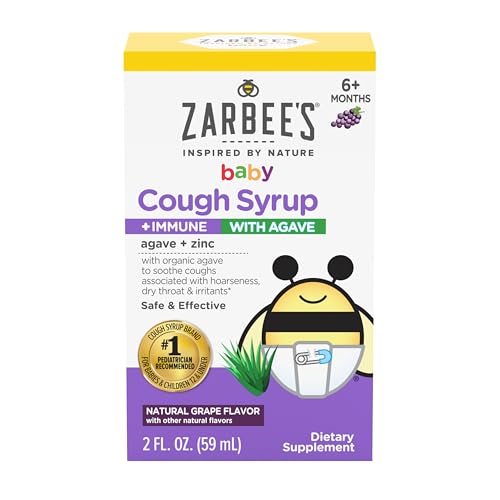 Zarbees Baby Cough Syrup Immune with Organic Agave Zinc Natural Grape Flavor for Babies 6 Months 2 Fl OzPack of 1 0 belly baby and beyond