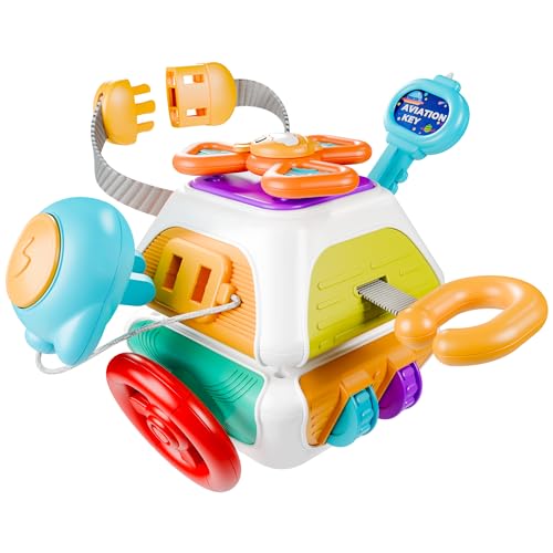 iPlay iLearn Baby Busy Board Cube Montessori Sensory Toys for Toddler 1 3 Infant Carseat Plane Travel Toy Educational Learning Activities Baby Birthday Gift 6 9 12 18 Months 1 2 Year Old Boy Girl 0 belly baby and beyond