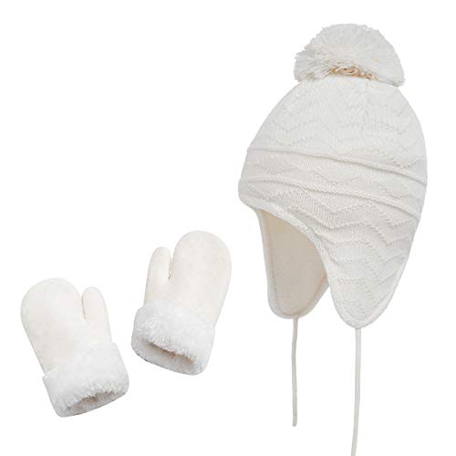 jerague Hats Scarf and Gloves Set for Kids Toddler Baby Girls Boys Warm Earflap Beanie Fleece Hats 0 belly baby and beyond