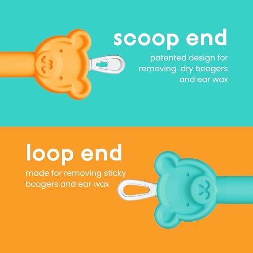 oogiebear Baby Nose Cleaner Ear Wax Removal Tool Safe Booger Earwax Removal for Newborns Infants Toddlers Dual Ended Essential Baby Stuff Diaper Bag Must Have Orange Seafoam with case 0 0 belly baby and beyond