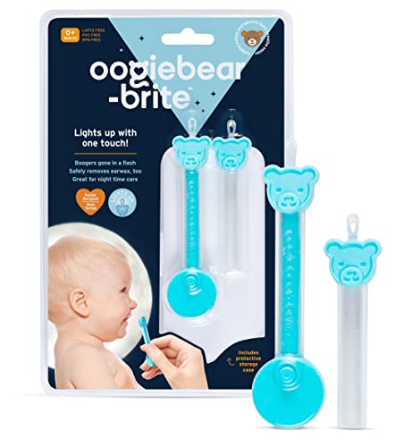oogiebear Brite Baby Nose Cleaner and Ear Wax Removal Tool Baby Gadget with Nighttime LED Light Safe Snot Booger Picker for Newborns Infants Toddlers 0 belly baby and beyond